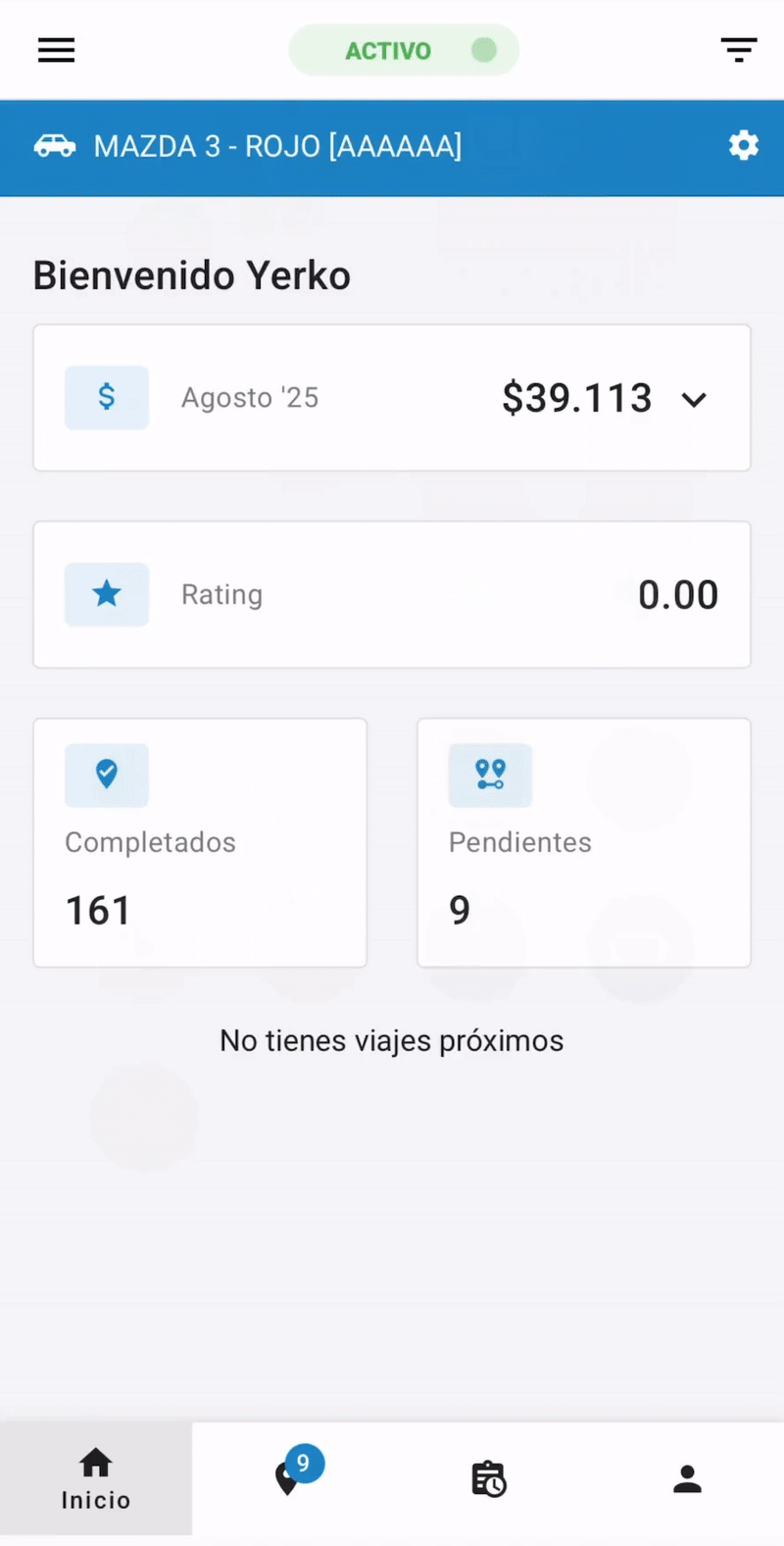 Sistema de formularios - vista conductor